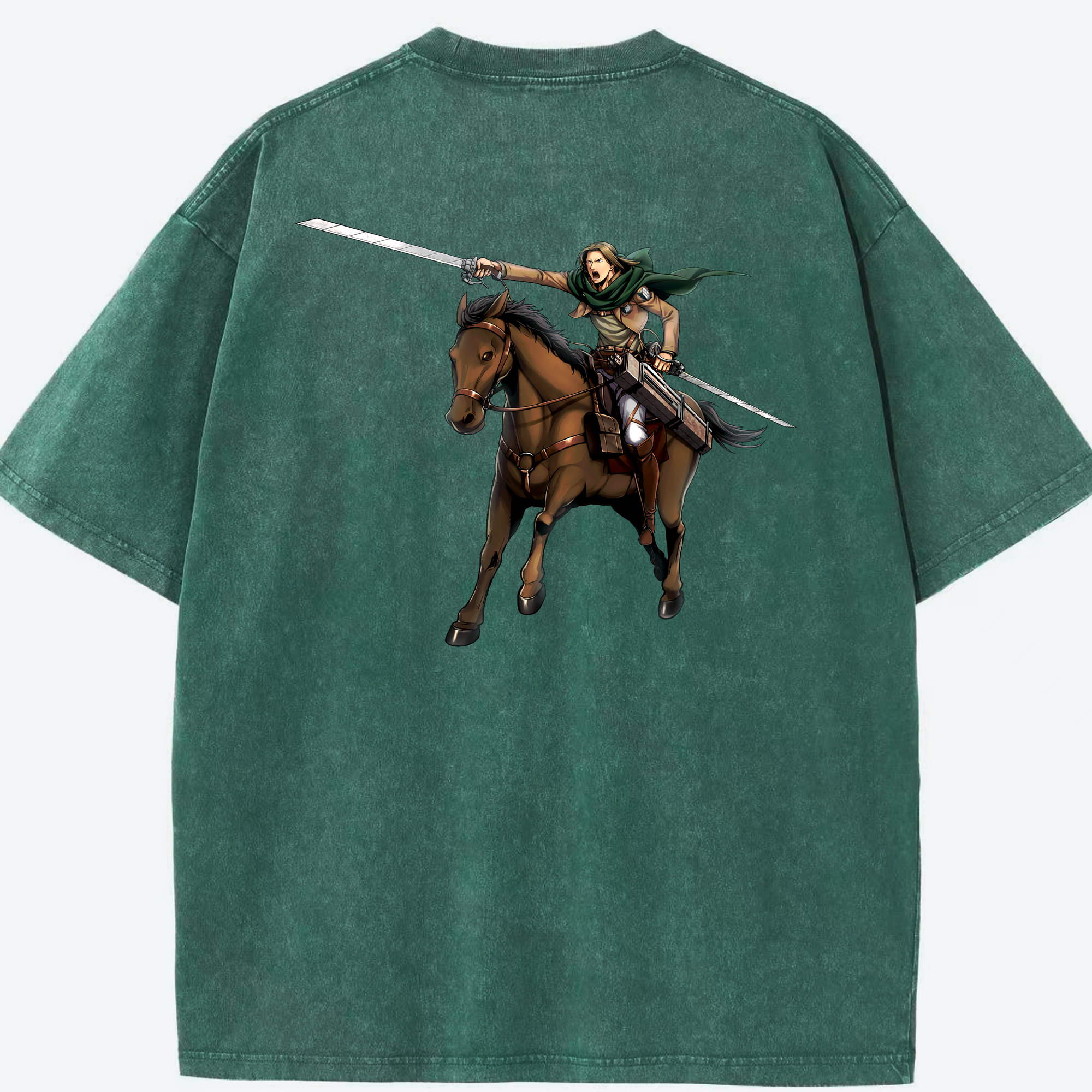 （画像用） 進撃の巨人 Attack on Titan 綿100% ヴィンテージ風 半袖Tシャツ（背面プリント）